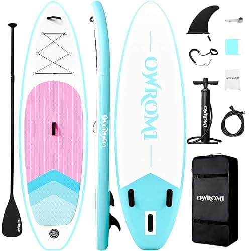 OWROMI Inflatable Stand Up Paddle Boards with Premium SUP Paddle Board Accessories, Wide Stable Design, Anti-Slip EVA Deck for Youth & Adult - Image 1