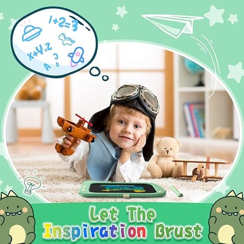 ORSEN 8.5 Inch LCD Doodle Board Tablet Toy - Green Dinosaur Drawing Pad for Kids 2-6 Years Old - Christmas and Birthday Gifts thumbnail 2