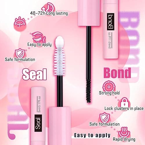 DIY Lash Extension Kit Natural Look Wispy Lash Clusters D 154 pcs Lashes Clusters 8-16 mm Eyelash Extension Kit Lash Bond and Seal Lash Tweezers Individual Lashes Lash Cluster Kit For Beginners thumbnail 3