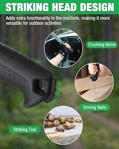 Mossy Oak 16" Heavy Duty Machete with Saw and Sheath | Sharp Dual-Edge Blade, Ergonomic Non-Slip Handle for Bushcraft, Outdoor Hunting, Garden Cutting and Yard Work thumbnail 4