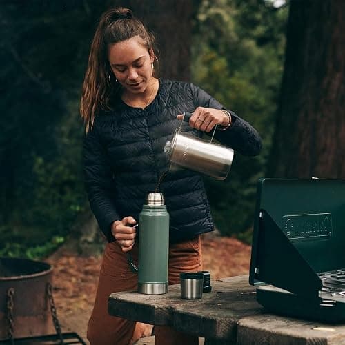 Stanley Heritage Classic Vacuum Bottle with Handle 1.1 qt | Wide Mouth w/Leakproof Cup Lid | Keep Drinks Hot or Cold | Insulated Stainless Steel Thermal Bottle | BPA-Free | Hammertone Green thumbnail 2