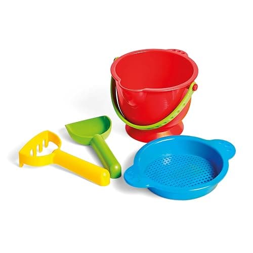 Hape Beach Basics Sand Toy Set Including Bucket Sifter, Rake, and Shovel Toys| Sand Toy Playset for Toddlers 18M+ thumbnail 7