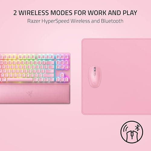 Razer Orochi V2 Mobile Wireless Gaming Mouse: Ultra Lightweight - 2 Wireless Modes - Up to 950 Hr Battery Life - Mechanical Mouse Switches - 5G Advanced 18K DPI Optical Sensor - Quartz Pink thumbnail 3