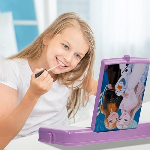 Disney Frozen Beauty Vanity Set with Light-Up Mirror, Includes Lip Gloss, Eyeshadow, Blush, Brushes, Nail Polishes, Accessories, AA Batteries Not Included, Ages 3+, by Townley Girl thumbnail 2