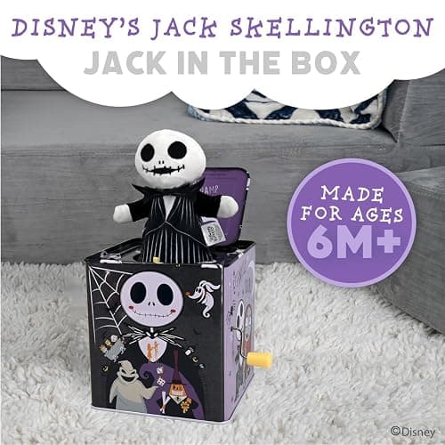 KIDS PREFERRED Disney Baby The Nightmare Before Christmas Jack Skellington Classic Jack-in-The-Box Musical Toys for Babies and Toddlers thumbnail 3