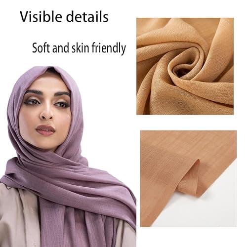 Canxiaoba Women's Summer Scarf Lightweight And Soft Bamboo Cotton Headscarf thumbnail 2