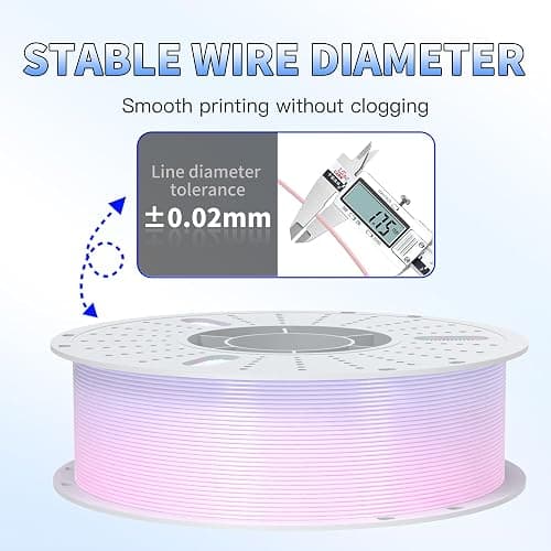 PINBALL Silk Rainbow PLA 3D Printer Filament 1.75mm Shiny Multi-Color Changing Filament 3D Printing PLA Filament Dimensional Accuracy +/- 0.02mm 1 KG Silk Rainbow Afterglow thumbnail 4