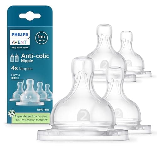 Philips Avent Anti-Colic Nipples - Flow 2, 4-Pack, SCY762/44 - Image 1