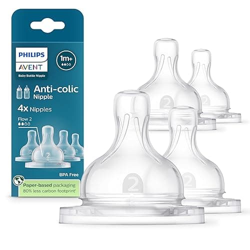 Philips Avent Anti-Colic Nipples - Flow 2, 4-Pack, SCY762/44 - SCY762/44