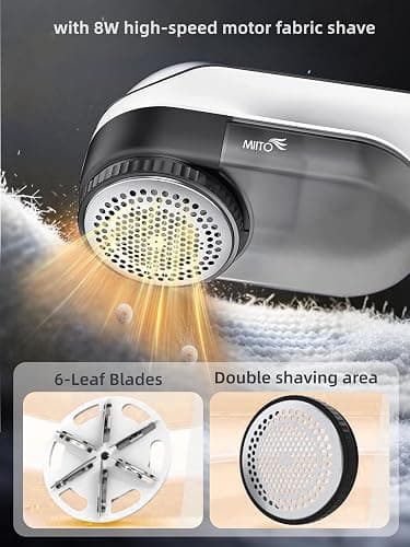 Fabric Shaver, Fuzz Remover, Rechargeable Lint Remover, LED Digital Display Sweater Shaver with 3-Speeds and 6-Leaf Blades, Effectively Quickly Remove Fuzz, Pills for Clothes Sweater Couch Blanket… | Rechargeable & cordless, 3 speeds for all fabrics, LED display, 6-leaf blade, Ideal for sweaters, sofas, blankets. thumbnail 5