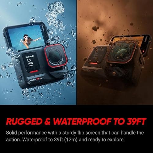 Insta360 Ace Pro 2 Dual Battery Xplorer Bundle with 1TB Card- 8K Waterproof Action Camera Co-Engineered with Leica, Flagship 1/1.3" Sensor, 8K30fps, 4K60fps, 2.5" Flip Screen, AI Noise Reduction thumbnail 8