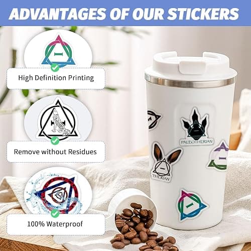 120 Sheets Therian Stickers,Waterproof Stickers,Cute Cartoon Line Animal Stickers,Therian Graffiti Stickers,Aesthetic Personalised Stickers,Suitable for Laptop Mobile Phone Luggage Skateboard thumbnail 4