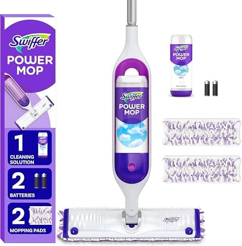 Swiffer PowerMop Multi-Surface Mop Kit for Floor Cleaning, Fresh Scent, Mopping Kit Includes PowerMop, 2 Mopping Pad Refills, 1 Floor Cleaning Solution with Fresh Scent and 2 Batteries - new - Image 1