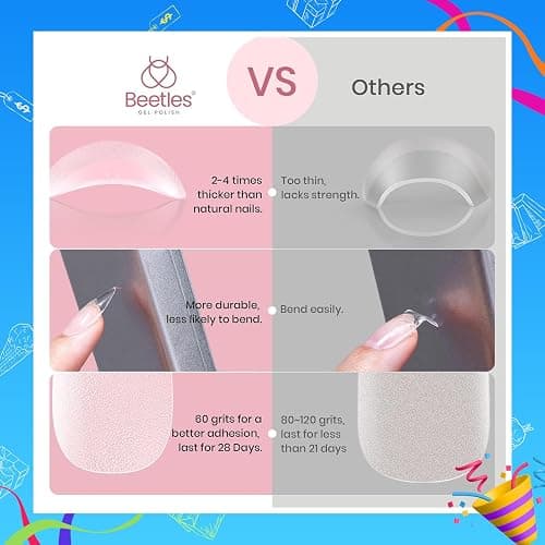 Beetles Short Almond Nail Tips: 12 Sizes 288 PCS Half Matte Full Cover Gel Tips Clear Acrylic Gel Nail Tips Almond Shape for DIY Extension thumbnail 7