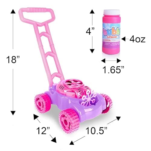 ArtCreativity Bubble Lawn Mower for Toddlers, Kids Bubble Machine for 2-Year-Old Girl Gifts, Easter Basket Stuffers for Kids, Push Toys for Toddlers Age 2 3+ Birthday Easter Gifts for Preschool Girls thumbnail 3