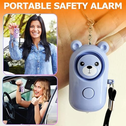 Personal Alarm Safe Sound for Women Kids Elders, 2 Pack Cute 130dB Loud Siren Safety Self-Defense with LED Light, Security Keychain Emergency Alert Alone (Blue+Purple) thumbnail 7