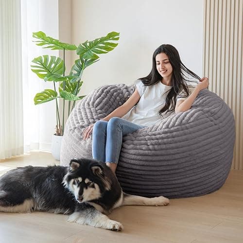 MAXYOYO Giant Bean Bag Chair Bed for Adults, Convertible Beanbag Folds from Lazy Chair to Floor Mattress Bed, Large Floor Sofa Couch, Big Sofa Bed, High-Density Foam Filling, Machine Washable Cover thumbnail 2