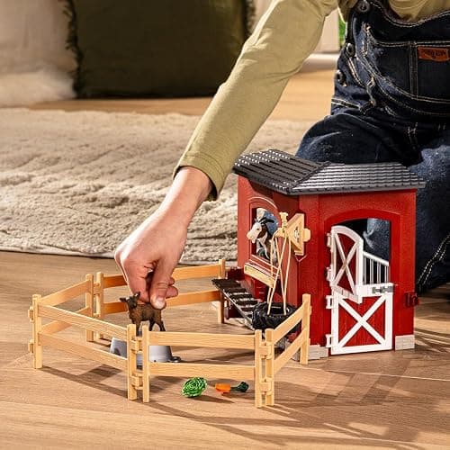 Schleich Farm World – 31PC Goat Stable Playset with 2 Goat Figures and Accessories – Farm Animal Toys for Boys and Girls – Pretend Play Barn Toy for Imaginative Play - Toddlers, Kids Ages 3+ | 42726 thumbnail 2