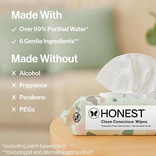 The Honest Company Hypoallergenic Multi-Use Baby Wipes for Sensitive Skin, Geo Mood, 288 Count thumbnail 7