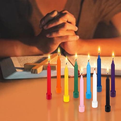 Mega Candles 20 pcs Unscented Silver Exquisite Mini Taper Spell Candles, 4 Inch Tall x 1/2 Inch Diameter, Magic Chimes, Enchantment, Casting Rituals, Witchcraft, Wiccan, Altar, Metaphysical thumbnail 4