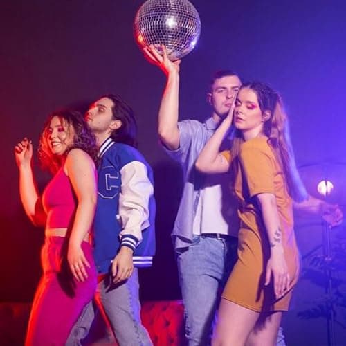 Alytimes Mirror Disco Ball - 8-Inch Cool and Fun Silver Hanging Party Disco Ball –Big Party Decorations, Party Design thumbnail 2