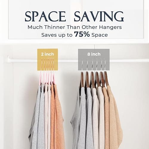 HOUSE DAY Pink Velvet Hangers 100 Pack, Premium Non-Slip Felt Clothes Hangers, Sturdy Heavy Duty Coat, Durable Hanger for Suits, Space Saving with No Hanger Mark, 360° Swivel Rotating Rose Gold Hook thumbnail 5