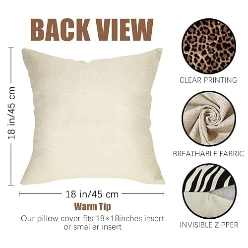 Fahrendom Leopard Zebra Print Decorative Throw Pillow Covers Set of 4, Wild Animal Cheetah Black White Stripes Outdoor Pillowcase, Farmhouse Wildlife Sofa Couch Cushion Case Home Decor 18 x 18 thumbnail 3