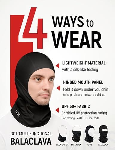 GOT Sports UPF 50+ Balaclava Ski Mask - Windproof Balaclava for Cold Weather Men Women - Snowboard, Motorcycle Sheisty Mask thumbnail 3