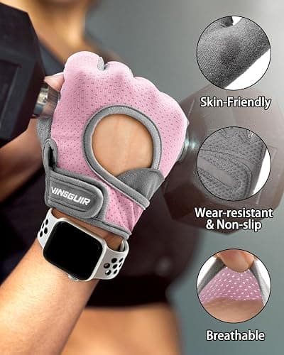 VINSGUIR Workout Gloves for Women and Men, Breathable Weight Lifting Gloves for Gym Exercise, Fitness, Training, and Cycling, with Excellent Grip and Cushion Pads thumbnail 3