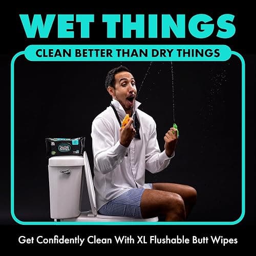 DUDE Wipes Flushable Wipes - 3 Pack, 144 Count - Mint Chill Extra-Large with Vitamin-E, Aloe, Eucalyptus & Tea Tree Oils - Septic and Sewer Safe thumbnail 5