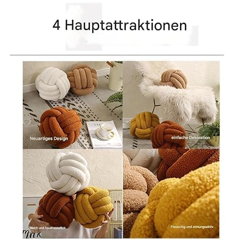 Knotenkissen & Knoten Deko - 22 Farben & 4 Größen - Aesthetic Kissen Ball Für Stilvolle Wohnaccessoires Und Moderne Deko-Ideen (Durchmesser 22CM,7) thumbnail 3