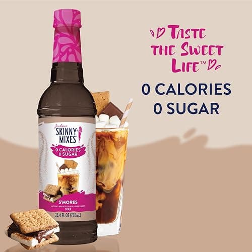 Jordan’s Skinny Mixes Sugar Free Coffee Syrup, S'mores Coffee Flavoring Syrup, Zero Calorie Drink Mix for Lattes, Baking or Protein Shake, Dairy & Gluten Free, Kosher, 25.4 Fl Oz thumbnail 2
