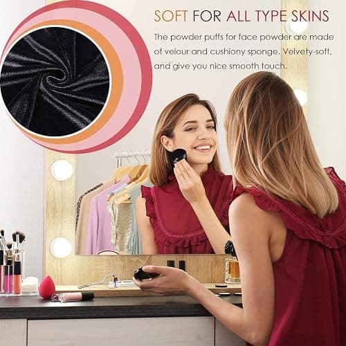 Powder Puff - Triangular Velour Makeup Puff, Setting Powder Puff for Contouring Under Eyes Face and Corners (Black) thumbnail 5