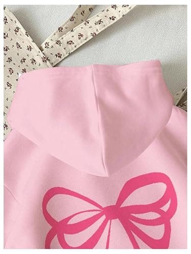 WDIRARA Girl's Cherry Graphic Hoodie Long Sleeve Hooded Sweatshirt Cute Pullovers Tops thumbnail 3