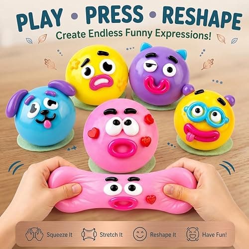 Smushers Squishy Curiosities - Ultra-Soft Slow Rising Stress Relief Toy for Adults, Cute Quirky Sensory Fidget Toy for Anxiety Relief, ADHD & Autism, Unique Office Desk Decor(Blue&Pink) thumbnail 4