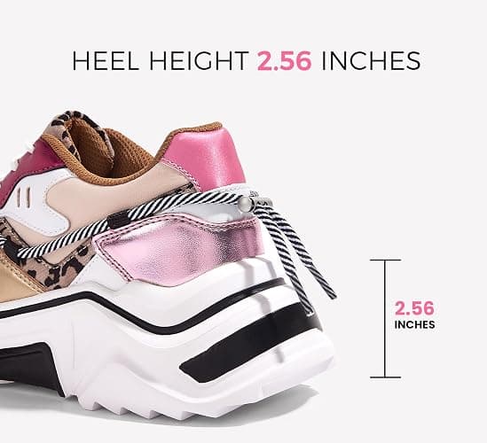 LUCKY STEP Women's Platform Colorful Fashion Sneakers Retro Colorblock Stylish Cute Chunky Dad Walking Shoes thumbnail 5