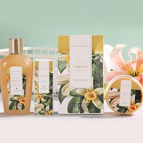 Spa Luxetique Bath Sets for Women Gifts 15pcs Spa Gift Set, Vanilla Spa Set with Bubble Bath, Body Scrub, Pamper Gifts for Women, Mothers Day Gifts, Birthday Gift Sets, Christmas Gifts for Her thumbnail 4