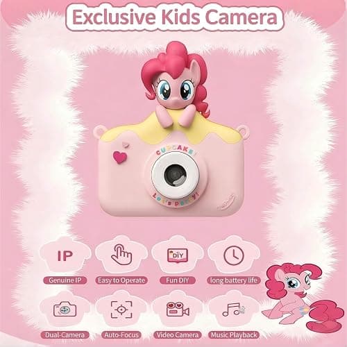 My Little Pony Kids Camera, Pinkie Pie Toddler Digital Selfie Camera for Girls Ages 3-9, 2.0" Eye-Protection IPS Screen, 1080P Video, MP3 Player, MLP Theme Stickers & Lanyard, Ideal Birthday Toy Gift thumbnail 5