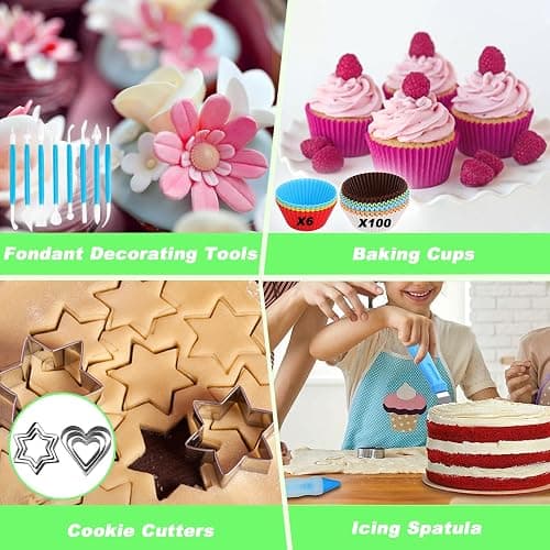 Suuker Cake Decorating Tools Supplies Kit, 236 Pieces Baking Accessories with Storage Case, Frosting Piping Kit, Piping Bags and Tips Set with 36 Numbered Piping Tips, Pastry Bags for Cake thumbnail 9