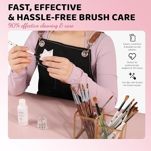 Aokitec Acrylic Nail Brush Cleaner: 60 ml Acrylic Brush Monomer Liquid Cleaner Castor Oil Nail Brush Cleaner Conditioner Restorer, Effective Cleaning & Care for Nail Techs and DIY thumbnail 5