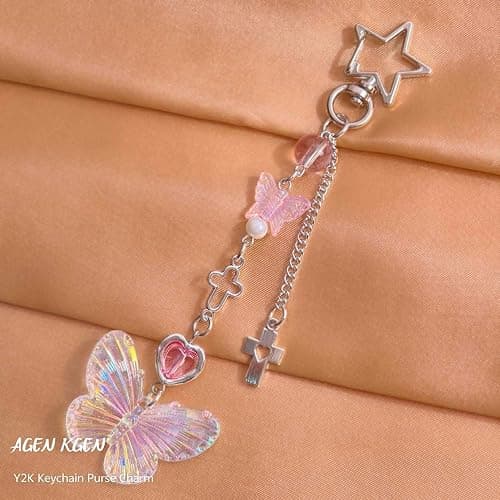 AGEN KGEN Novelty keychains Aesthetic Y2K Keychain Charms Stylish Keychains Accessories for Women Bag Purse Gifts thumbnail 2