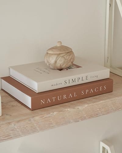 Beautiful Decorative Books - Set of 2 Boxes Enhance Your Coffee Table, Bookshelf or Mantel Shelf Decor - Aesthetic Fake/Faux Books for Modern Home Decoration, Photo Storage and as a Keepsake Box thumbnail 5