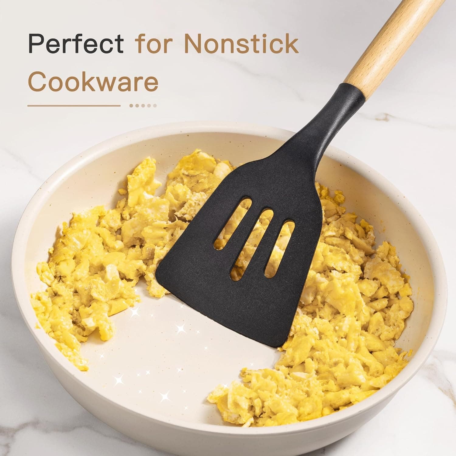 Kitchen Utensils Set- 44 Pcs Silicone Cooking Utensils Set for Nonstick Cookware-Silicone Spatulas Set, Stainless Steel Handle-Black Kitchen Gadgets Tools, Pots and Pans Accessories thumbnail 8