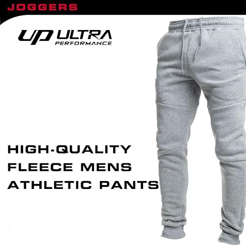 Ultra Performance 3 Pack Fleece Active Tech Joggers for Men, Mens Sweatpants with Zipper Pockets thumbnail 4