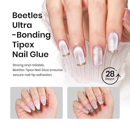 Beetles Tipex Nail Glue Gel 2 Pcs 20g, Super Strong Hands-Free Solid Nail Glue for Tipex Instant Apex Nail Tips, Professional Beginner-Friendly, U V Light Required thumbnail 3