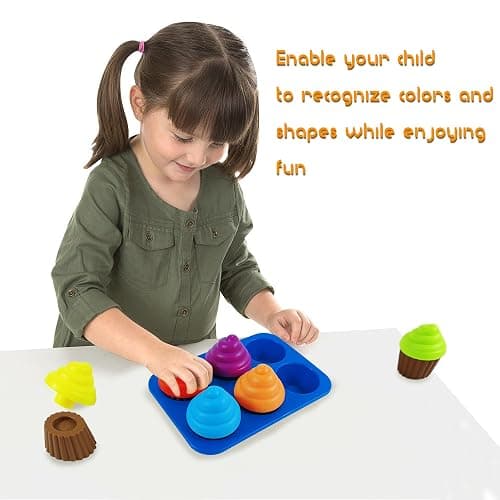 Cupcake Toy Toddler Toy Learning Colors and Shape-Shape Sorting Toys for Toddlers-Geometry Manipulatives Toddler Sensory Toys for kids 1-3 - child Montessori Toys for 18 month old girls boys thumbnail 5