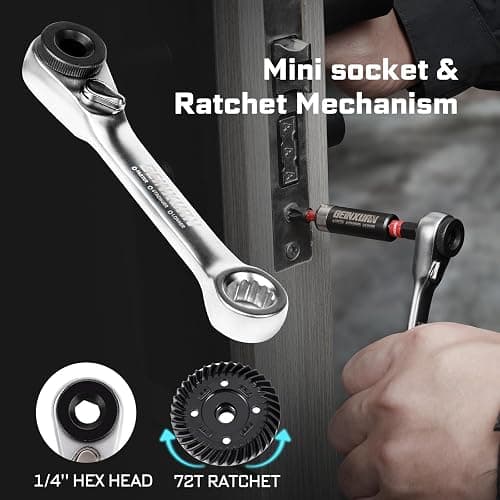 Geinxurn 82Pieces Impact Screwdriver Bits Set, Magnetic S2 Steel Phillips/Square/Torx/Hex Insert Power Bits Tips with Impact Bit Holder and Impact Nut Driver and Mini Wrench thumbnail 6