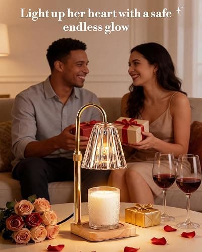 Marycele Candle Warmer Lamp with Timer & Dimmer - Mothers Day Gifts for Women Mom Her, Aesthetic Office Home Decor, Adjustable Height Wax Melter for Candle Jar & 3-Wick Candles (2 Bulbs Included) thumbnail 8