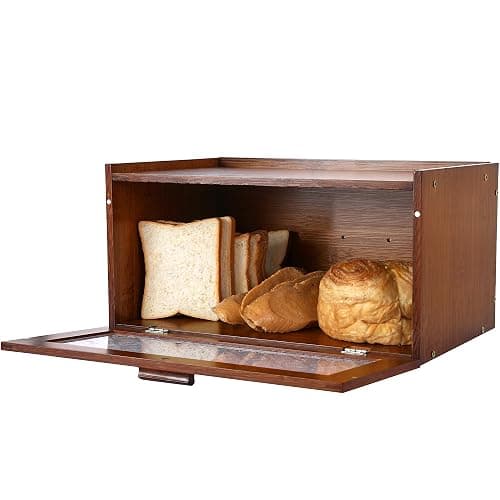 ETMI Vintage Bread Box for Kitchen Countertop - Retro Brown Bread Storage Box Breadbox thumbnail 4
