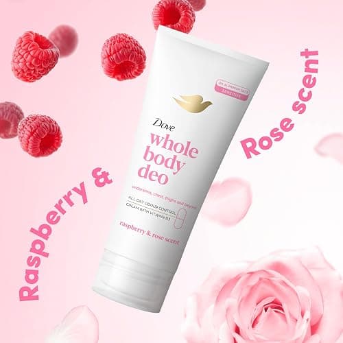 Dove Raspberry & Rose Whole Body Deodorant Cream 0% aluminium deodorant with vitamin B3 for all-day odour control 75 ml thumbnail 4